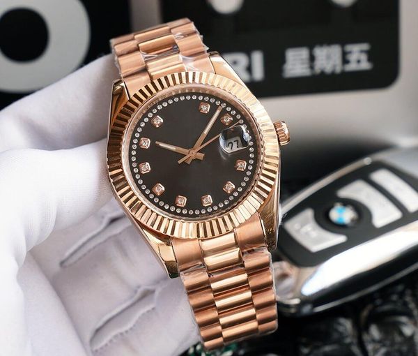 

2 color perpetual men's fashion rose gold 41mm 904l stainless steel 116334 2813 movement automatic mens men's watch watches, Slivery;brown
