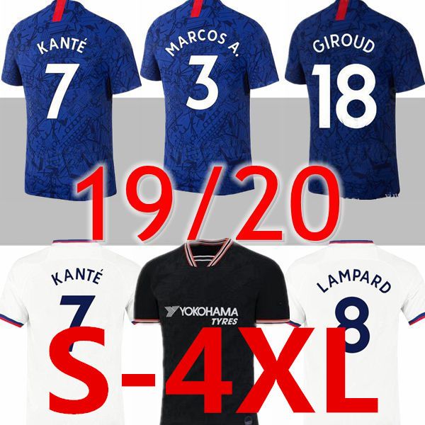 

new 2xl 3xl 4xl 2019 2020 abraham mount kante hudson odoi football shirts jorginho christensen pedro 19 20 soccer jerseys pulisic rÃ¼diger, Black;yellow