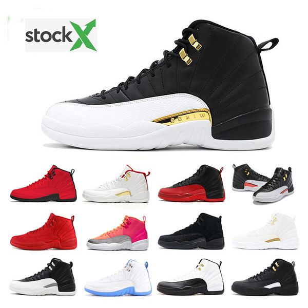 

2020 New 12 University Gold Dark Grey FIBA OVO White Master Men Basketball Shoes 12s Playoff French Blue Game Ball CNY Sneakers