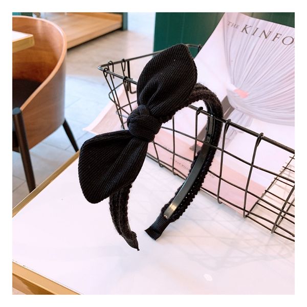 

south korea spring solid color headband temperament hair accessories female cloth bow knotted headband, Golden;white
