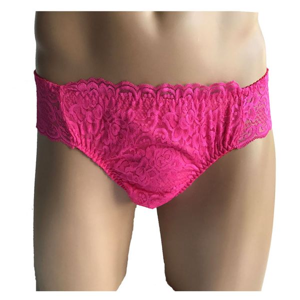 

new men's underwear lace men dress up feminine design breathable lace natural comfort underwear men, Black;white