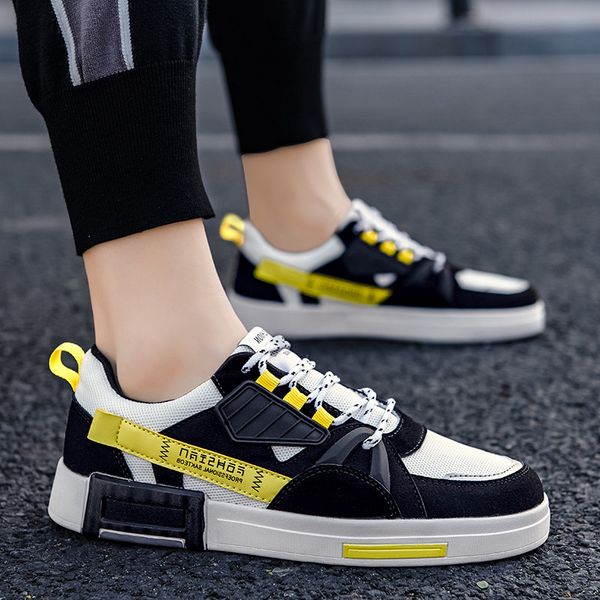 

summer breathable sports and leisure flat shoes korean wild fashion canvas shoes 2020 new men teenagers, Black