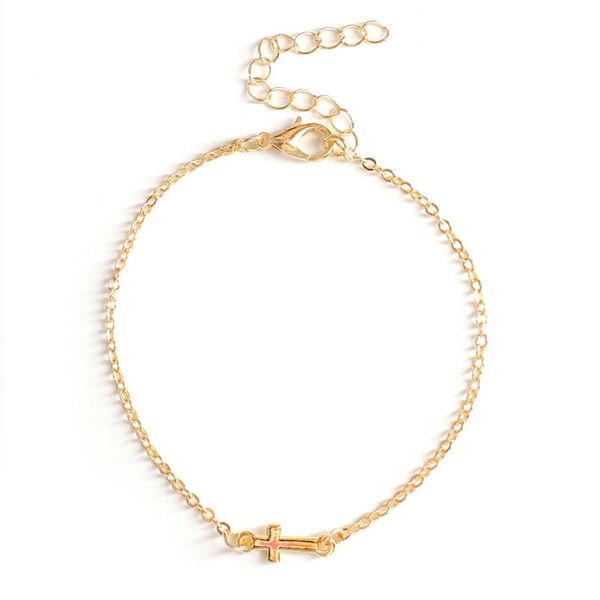 

fashionable simple cross bracelet female personality creative wild bracelet jewelry summer beach vacation accessories, Golden;silver
