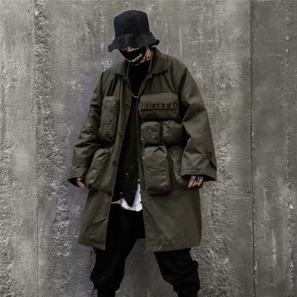 

parka men army green long casual warm thick winter jacket men, Black