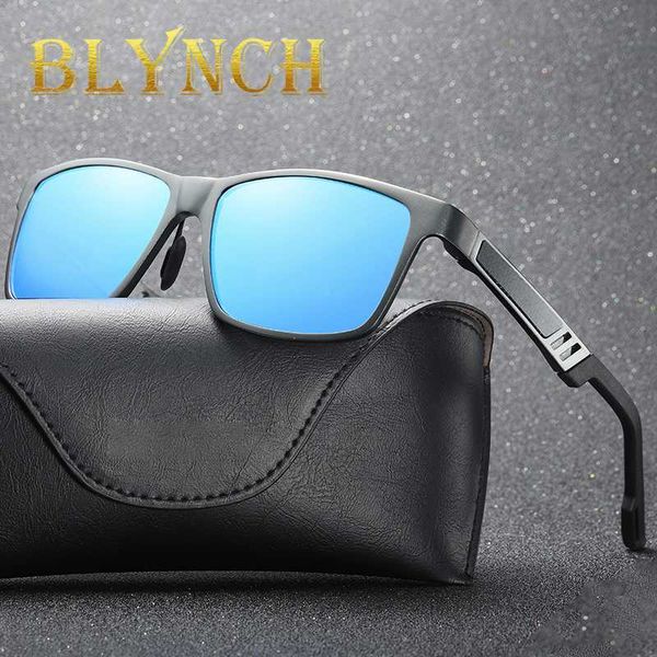 

blynch mannen gepolariseerde zonnebril aluminium magnesium zonnebril rijden bril rechthoek shades voor mannen oculos masculino, White;black