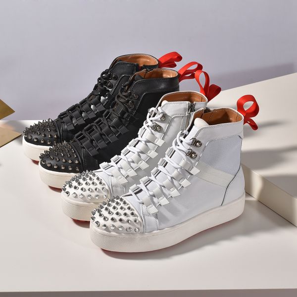 

2020 red bottom sneakers designer high black white spikes platform trainers luxury mens studded casual party shoes with box dust bag
