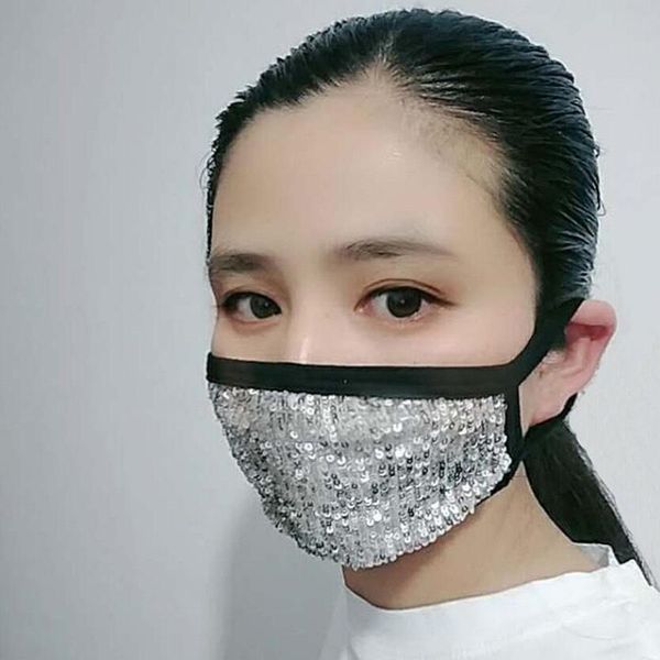 

fashion sequin face mask dustproof facial mask bling bling anti-fog soft breathable outdoor protective earloop cotton masks