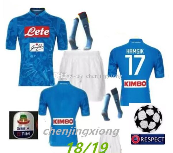 

Napoli home blue occer jer ey uit 18 19 men naple blue occer hirt 2018 cu tomized 14 merten 17 ham ik 24 in igne football uniform