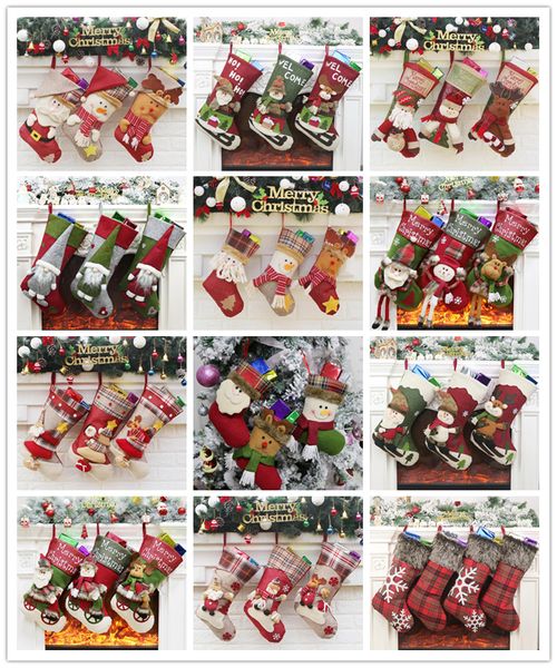 Große Weihnachtsstrümpfe, Geschenktüten, Süßigkeitentüte, Baumschmuck, Socken, Hochzeit, Party, Weihnachtsdekoration, Weihnachtszubehör