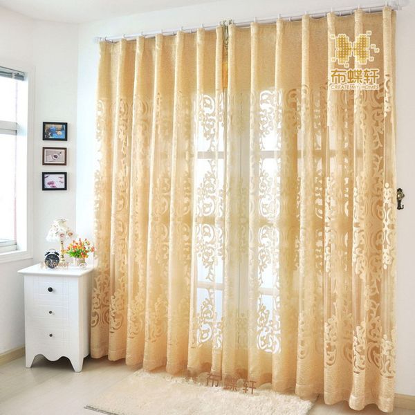 

modern european style hollow out jacquard curtains fabric with gold wire curtains for living room luxury