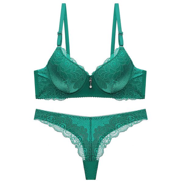 

vertvie new 2020 women bra set solid lace massage intimates bra brief sets transparent underwear panty set sports, White;black