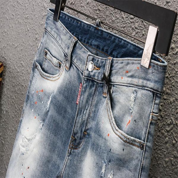 

brand clothing summer shorts men short jeans shorts all-match denim male straight jeans mens designer summer shorts pants, Blue