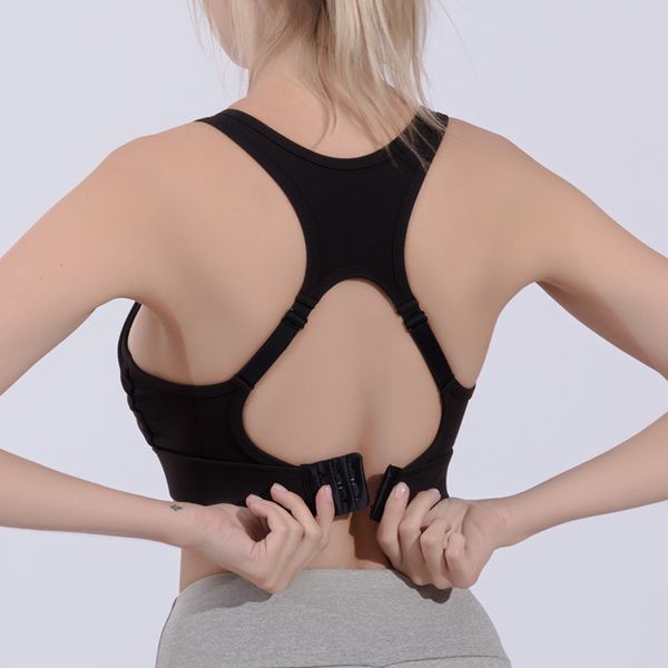 

zhangyunuo anti-sagging sports bra yoga bra breathable adjustable women fitness running sports brassiere sport femme, White;black