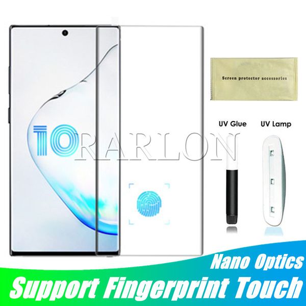 

uv light nano liquid glue tempered glass phone screen protector for samsung s20 ultra note 20 10 plus s10 s9 9 huawei p40 pro mate 40