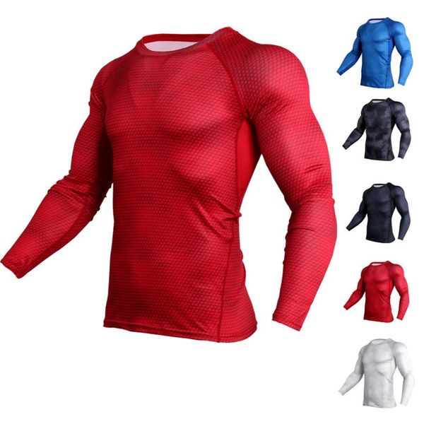 

motorcycle men's tight training sports fitness running long sleeves perspiration quick-drying long-sleeved shirt t-shirt