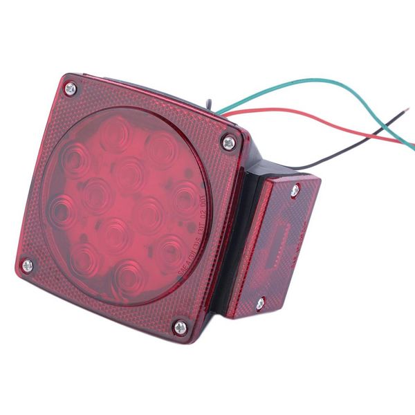 

1pc red led square tail brake light side marker boat truck trailer dc 12v