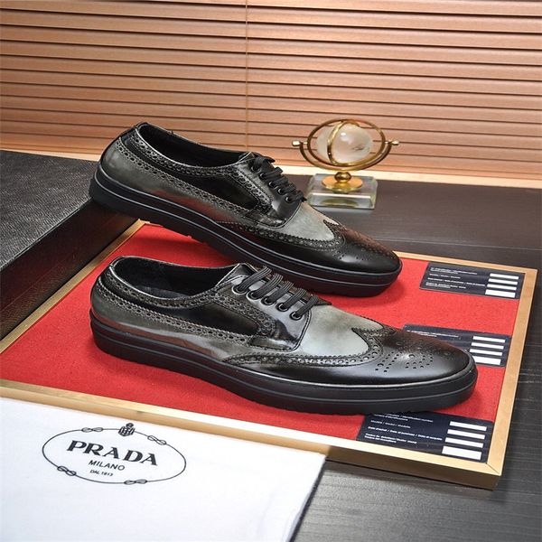 

version luxury fashion brand leather men's shoes new lace-up gear thick bottom carved business dress shoes size 35-47 03, Black