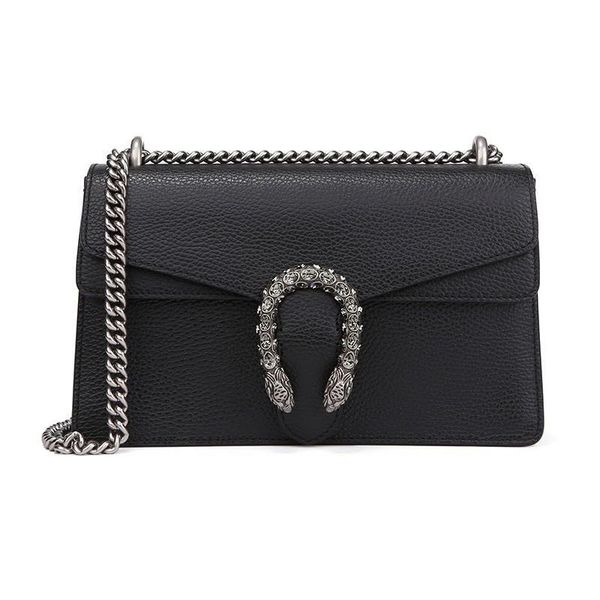 

lady black cow leather medium bacchus shoulder bag 400249 t