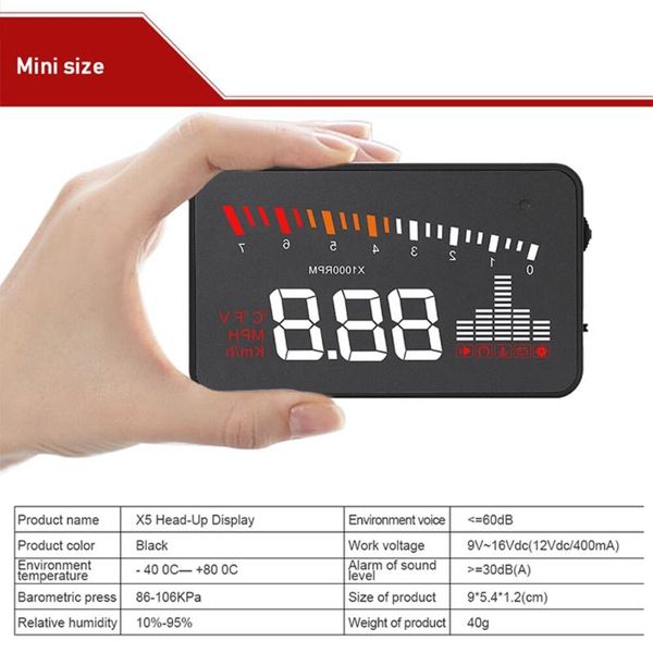 

x5 автомобилей hud obd ii head-up display разноса системы предупреждения проектор лобового стекла сигнализация авто электронный voltage