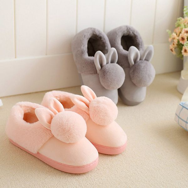 

home shoes womann winter home slippers non-slip indoors bedroom floor warm slippers women shoes fur slides zapatos de mujer 2020, Black