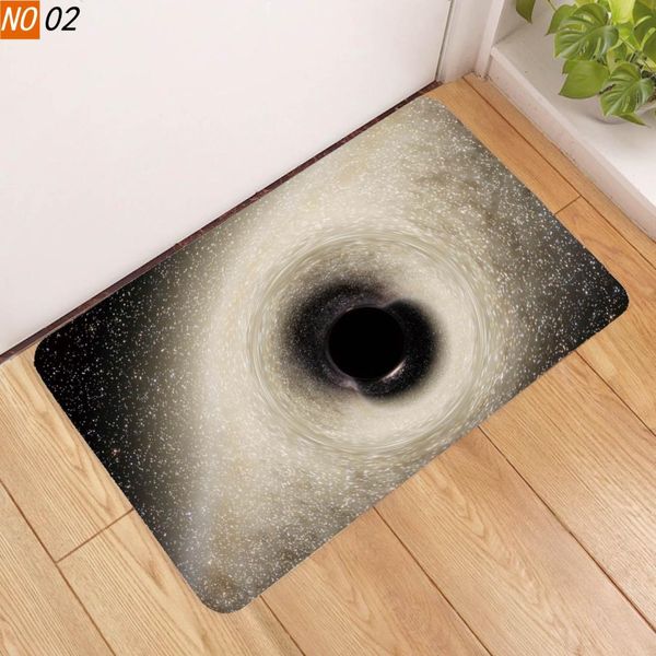 

home fashion floor mat black hole pad non-slip originality christmas doormat floor table cushion room carpet kitchen rug
