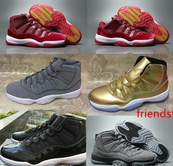 

new 11 space jams velvet heiress premium grey navy gum blue metallic gold bred gamma blue basketball shoes sneakers