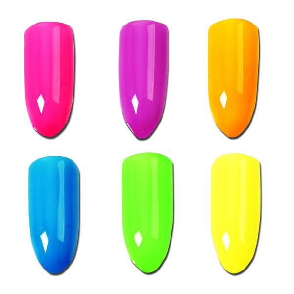 

6color/set neon pigment nail powder dust ombre nail glitter gradient glitter iridescent acrylic powder art decoration tools, Silver;gold