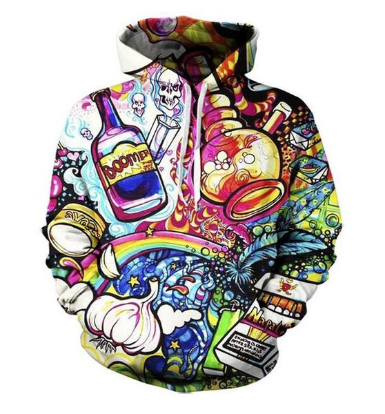 

new fashion men women ink painting funny 3d sweatshirts hoodies autumn winter casual print hooded pullovers wr0122, Black