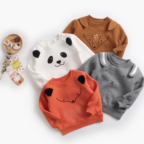 

kuulee children sweater cartoon pullover long sleeves and round neck cotton casual blouse for boys and girls, Black