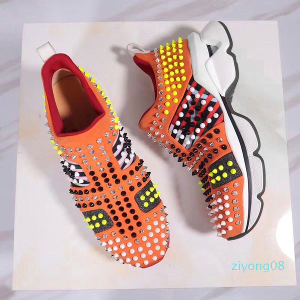 

2019 designer shoes spike sock men sneakers platform red donna flat rubber womens red bottom spike luxury shoes flat trainers z08, Black