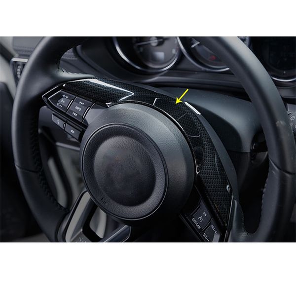 Auto-Styling-Zubehör für Mazda CX-3 CX3 CX-5 CX5 Mzada 2 3 6 2016 2017 2018 2019 ABS Chrom-Carbonfaser-Lenkradverkleidung