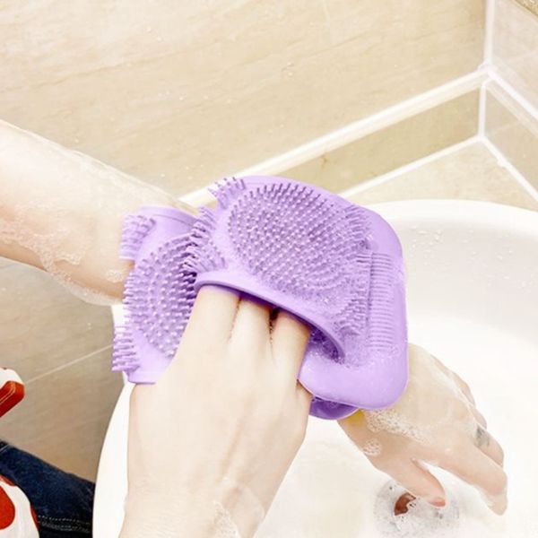 

душ длинные силикон exfoliating body назад кисть скруббер ванна силиконовый гель для душа, чтобы удалить мертвую кожу и сделать кожу мягкой