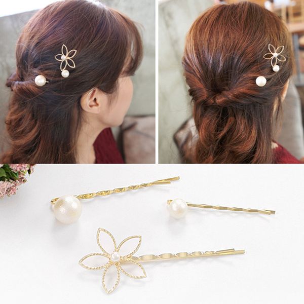 Sweety Girl S Hair Clip Women Head Wear Wedding Accessorievintag Head Sticks Headpiece Five Petal Flower Pearl Hairpin Black Girl Hair Accessories