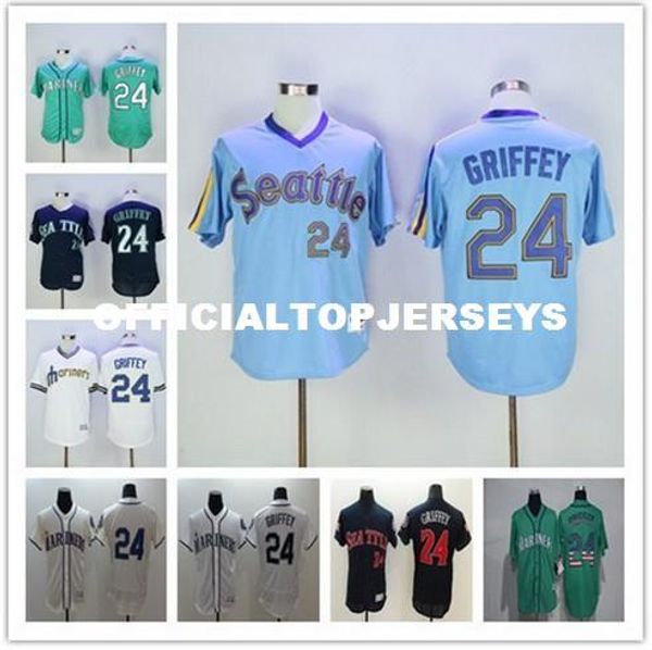 

2019 mens 24 ken griffey jr jersey red stitched retro jerseys size:m-xxxl, Black;blue