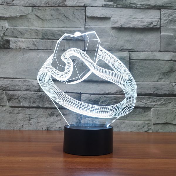 

seven neon]ring acrylic 7colors desk lamp 3d lamp novelty led night light millennium falcon light