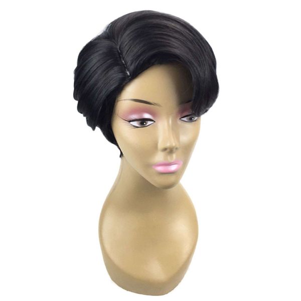 New Women Wedding Natural Straight Short Hair Fluffy Wigs Short