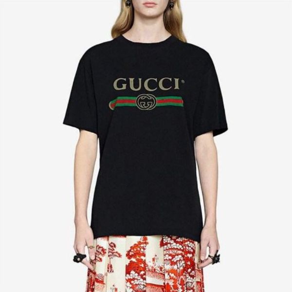 

Женская LuxuryМарка футболка 100% хлопок дышащей футболка Мода G2Guccis Граффити печати