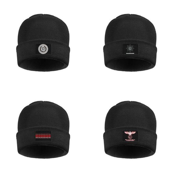 

мода rammstein логотип ski теплый beanie шляпы папа группа, Blue;gray