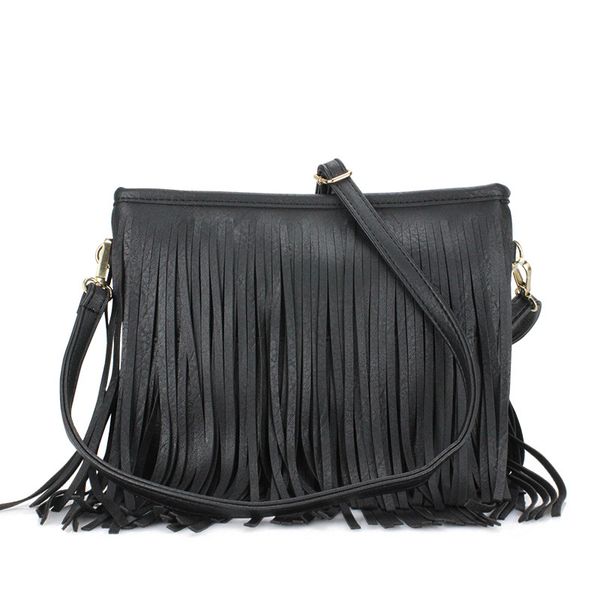 

handbags women bags tassel fringe shoulder messenger leather handbag crossbody bag purse zipper large capacity