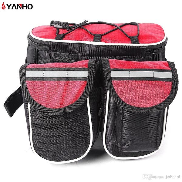 

yanho bike bag folding packet pouch cycling accessories with rainproof cover, you can enjoy your cycling in rainy days