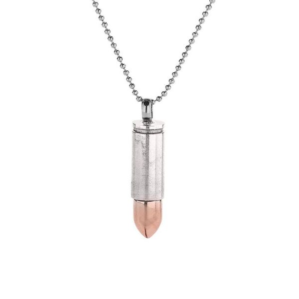 

chains pot group titanium steel necklaces classic style solid warhead pendant for men jewelry gifts 1 set, Silver