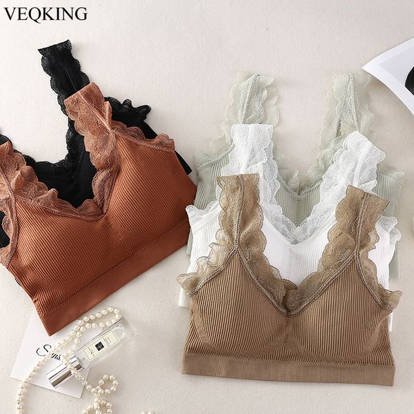 

gym clothing veqking lace solid sports bra breathable seamless women u back wirepadded sleeping exercise fitness yoga, White;black