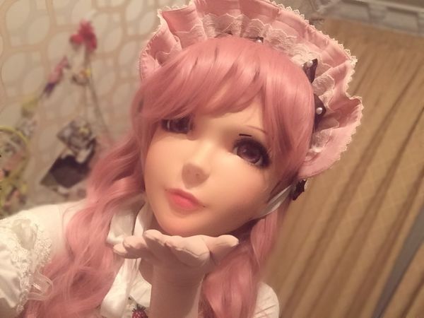 

gl mask 18) real lifesize halloween party bjd baby doll аниме маска косплей киг аниме силиконовые маски cosplay kigurumi крест одевания, Black;red