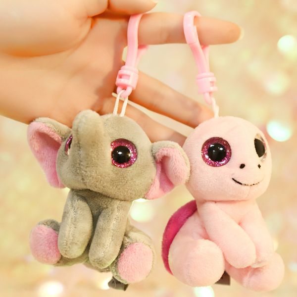 

2020 creative big eyes plush toy pendat soft animal frog elephant panda pig unicorn keychain doll for kids gift christmas gifts