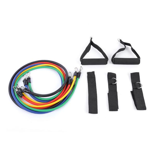 

11pcs/set latex tubing expanders exercise tubes strength resistance bands pull rope pilates crossfit fitness equipment