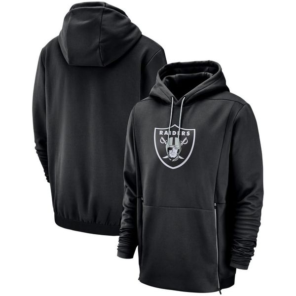 

2019 New Men Oakland Sweatshirt Raiders Salute to Service Sideline Therma Performance Black Fashion Pullover Hoodie