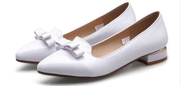 

women's shoes in spring and autumn low heel pointed end bowknot @rr1236, Black