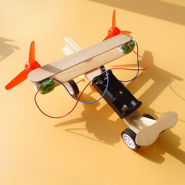 Ciência e Tecnologia pequena produção criativa Invenção DIY elétrica deslizante avião Ciência manual set experimento Toy Ensino