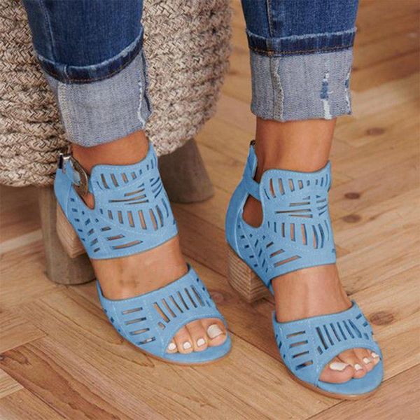 

heflashor women wedge sandals mid heel summer slip-on buckle ladies shoes open toe casual wedding pumps women sandalias, Black