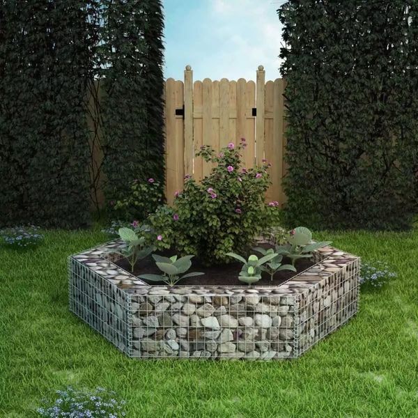 

hexagonal gabion planter 200x173x40 cm garden sets